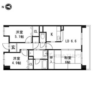 ミリアドリーブス群山【3階】の間取り