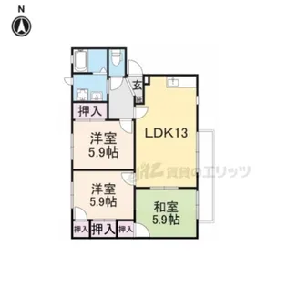 グリーンハイツ高塚A【101号室】の間取り