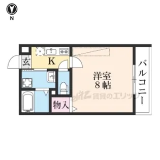 フラッティ天神川三条【3階】の間取り