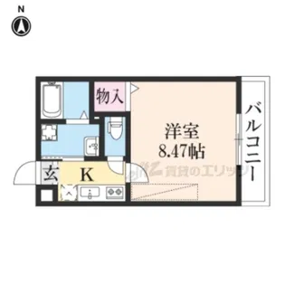 フラッティ天神川三条【203号室】の間取り