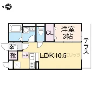 フィオーレ三条【1階】の間取り