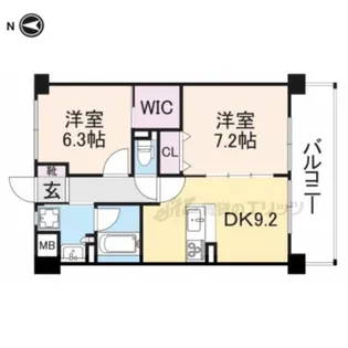K‐TERRACEあやめ池【N305号室】の間取り