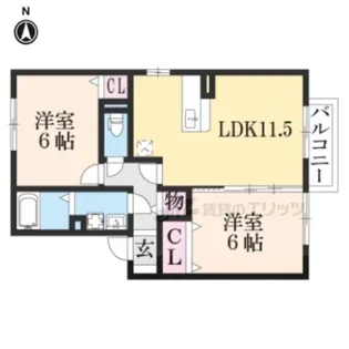 ヴァンベール【102号室】の間取り