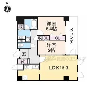 ラ・プリュス【5階】の間取り