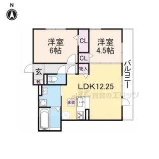 オンディーヌ富雄【303号室】の間取り