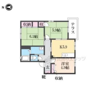 メゾンソレーユ?【102号室】の間取り