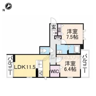 アール ド ヴィーヴル【301号室】の間取り