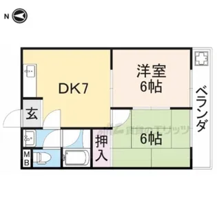 河辺ハイライフコーポ【4階】の間取り