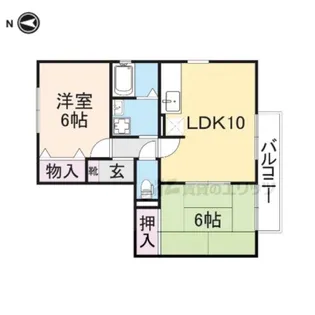 サニーハイツ 学園中【201号室】の間取り