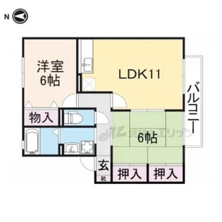 サニーハイツ 学園中【102号室】の間取り