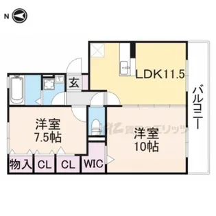 ティアコート帝塚山【2階】の間取り