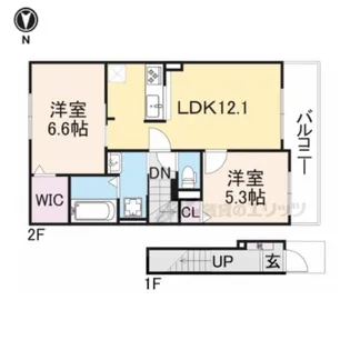 ラ・フレシール【202号室】の間取り