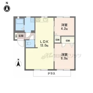 クレールコートB【1階】の間取り