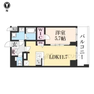 プレサンス京都北野白梅町【401号室】の間取り