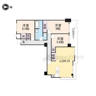 グランドパレス学園前【D109号室】の間取り