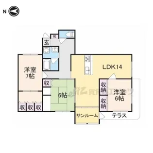 ライフステージ広瀬森【1階】の間取り