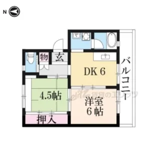 ビレッジハウス南小足第二1号棟【405号室】の間取り
