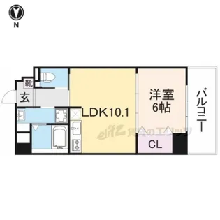 サンソレイユ秋篠【4階】の間取り