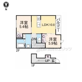 RISE東生駒【2階】の間取り