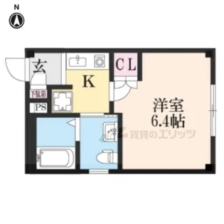 プリエコート東山七条【6号室】の間取り
