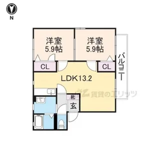 SHIRAHAE【205号室】の間取り