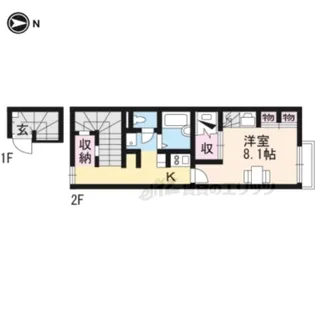 レオパレスハートフル西大寺【204号室】の間取り