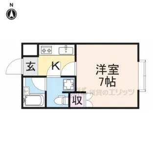 リヴェルテ生駒【1階】の間取り