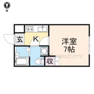 リヴェルテ生駒【4階】の間取り