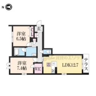 シャーメゾンかめきた【105号室】の間取り