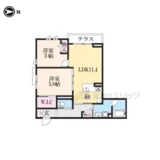 シャーメゾン丹波橋IN桃山【103号室】の間取り