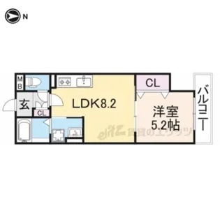 クリエオーレ藤阪元町【302号室】の間取り