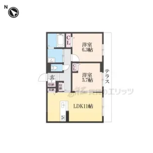 シャーメゾンアイ【102号室】の間取り