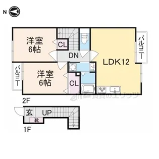メゾン山の音【202号室】の間取り