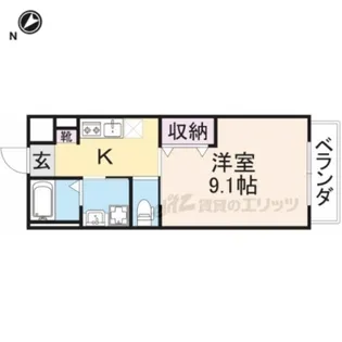 Large moat【203号室】の間取り