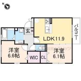 ラヴィベル彦根【303号室】の間取り