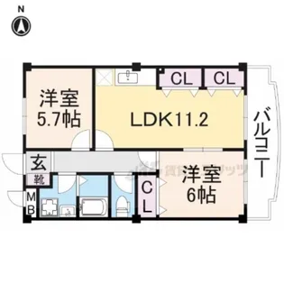 アメニティ前栽2号館【203号室】の間取り