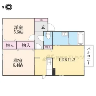 グリーンマンション芦田B【1階】の間取り