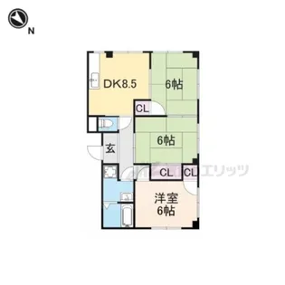 ハイツアデュール【1階】の間取り