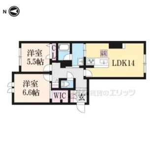 リヴィエール法華寺【1階】の間取り