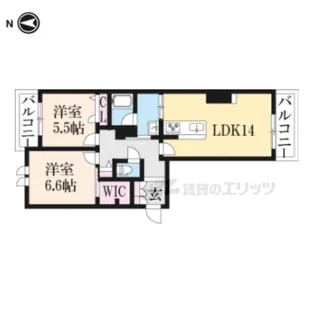 リヴィエール法華寺【2階】の間取り
