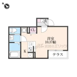 モダンアパートメント枚方上之町【2階】の間取り