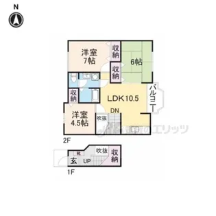 ディアコート1・2番館【2-202号室】の間取り
