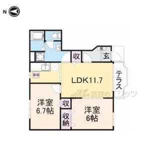 ディアコート1・2番館【2-101号室】の間取り