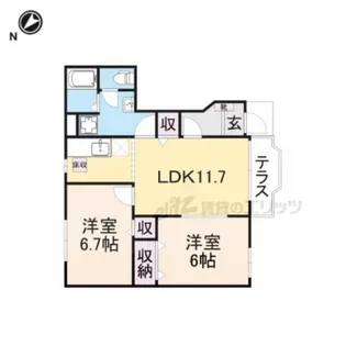 ディアコート1・2番館【2-102号室】の間取り