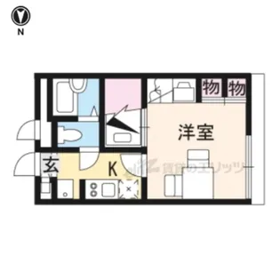 レオパレスあやめ池疋田【204号室】の間取り