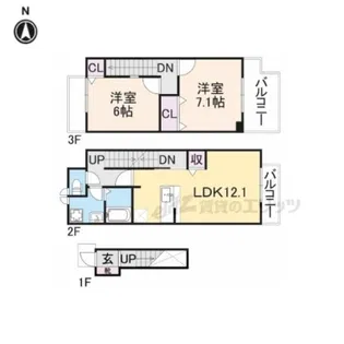フラン・ベル(天理市)【2階】の間取り