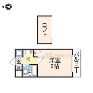 シティパレス生駒谷田町P6【204号室】の間取り