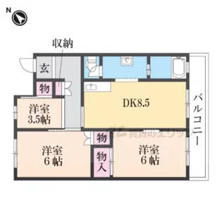 リーガルメゾン枚方【304号室】の間取り