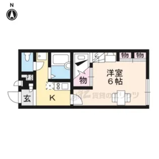 レオパレスくれーる大安寺【208号室】の間取り