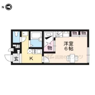 レオパレスくれーる大安寺【202号室】の間取り